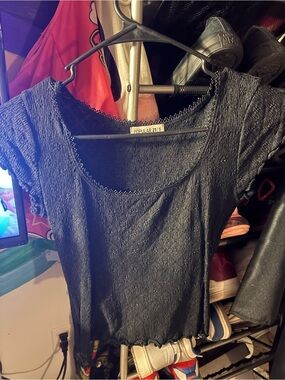 Popular 21s Black Short Sleeve Scoop Neck Tee